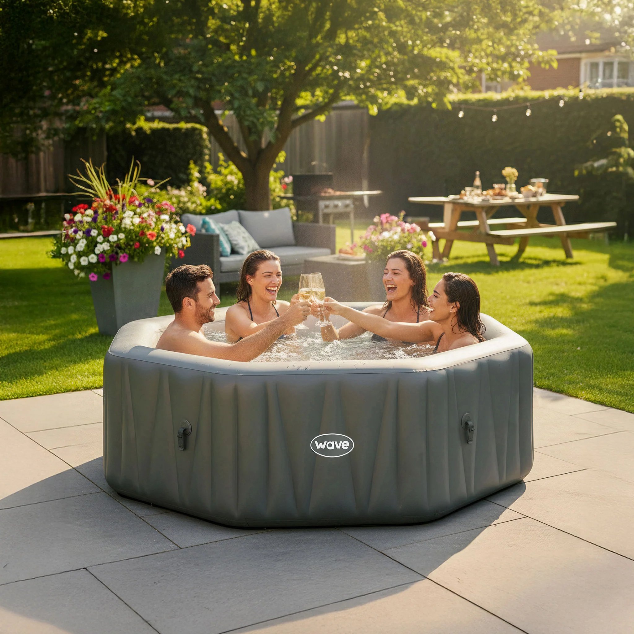 Aegean | 6-Person Inflatable Hot Tub | Integrated Heater | UKCA - Image 9