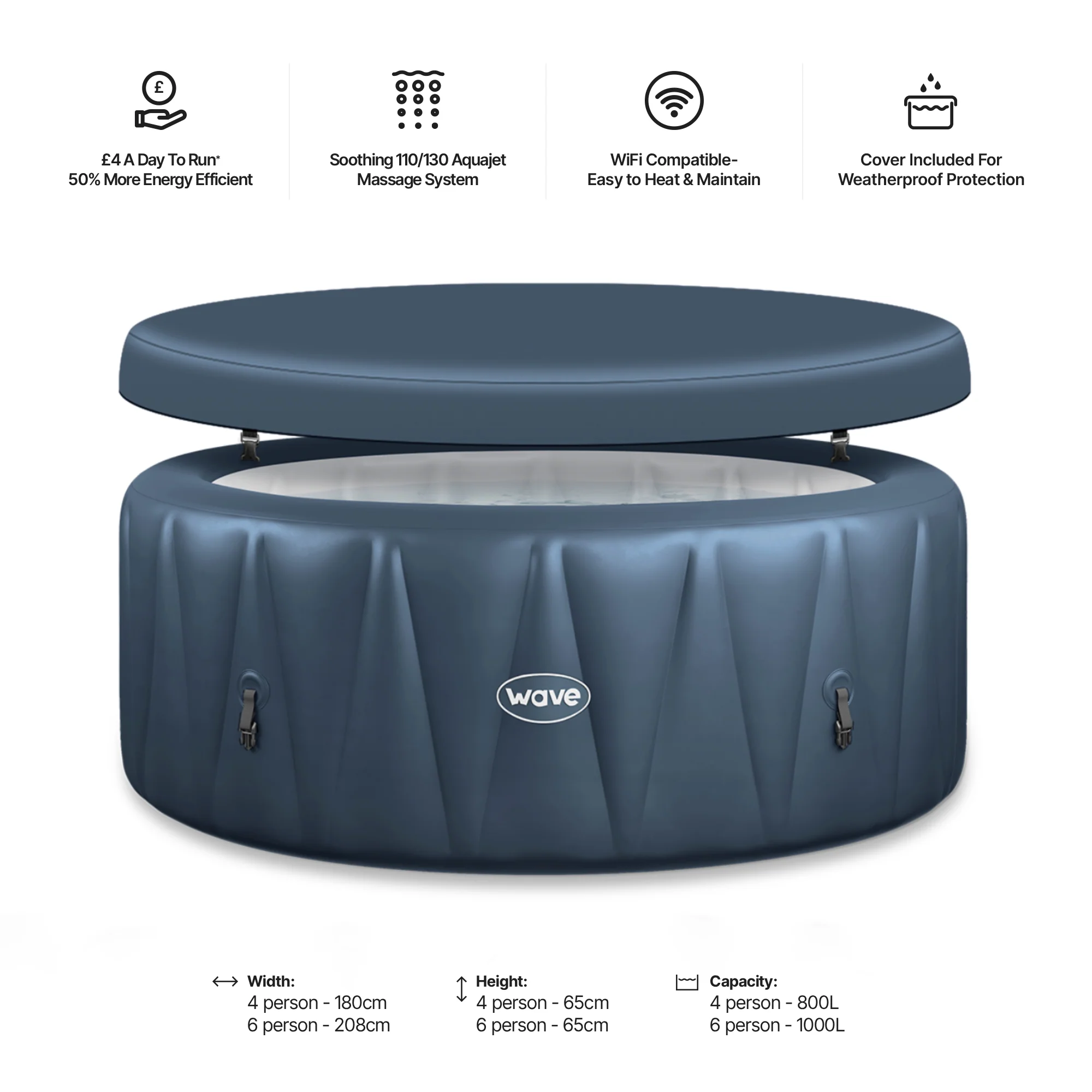 Atlantic | 4/6-Person Inflatable Hot Tub | Integrated Heater | UKCA - Image 26