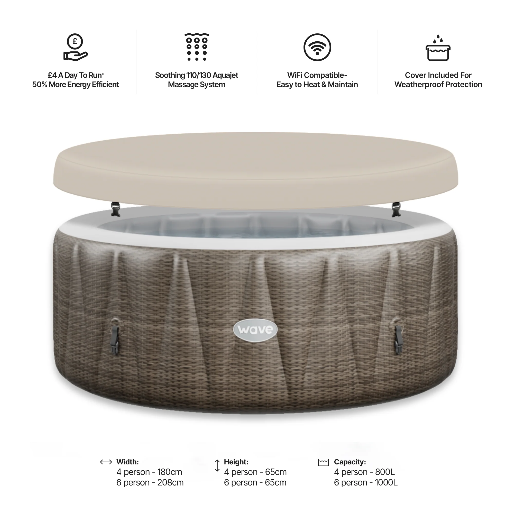 Atlantic | 4/6-Person Inflatable Hot Tub | Integrated Heater | UKCA - Image 30