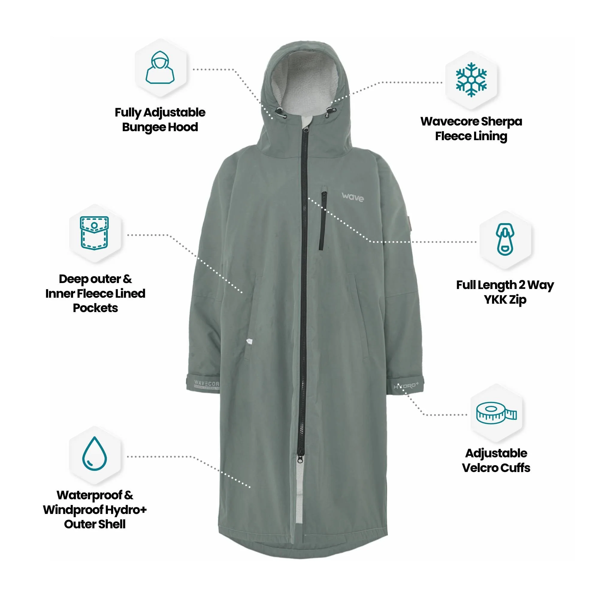 Fleece-Lined Hot Tub Changing Robe | Waterproof & Windproof | Unisex - Image 10