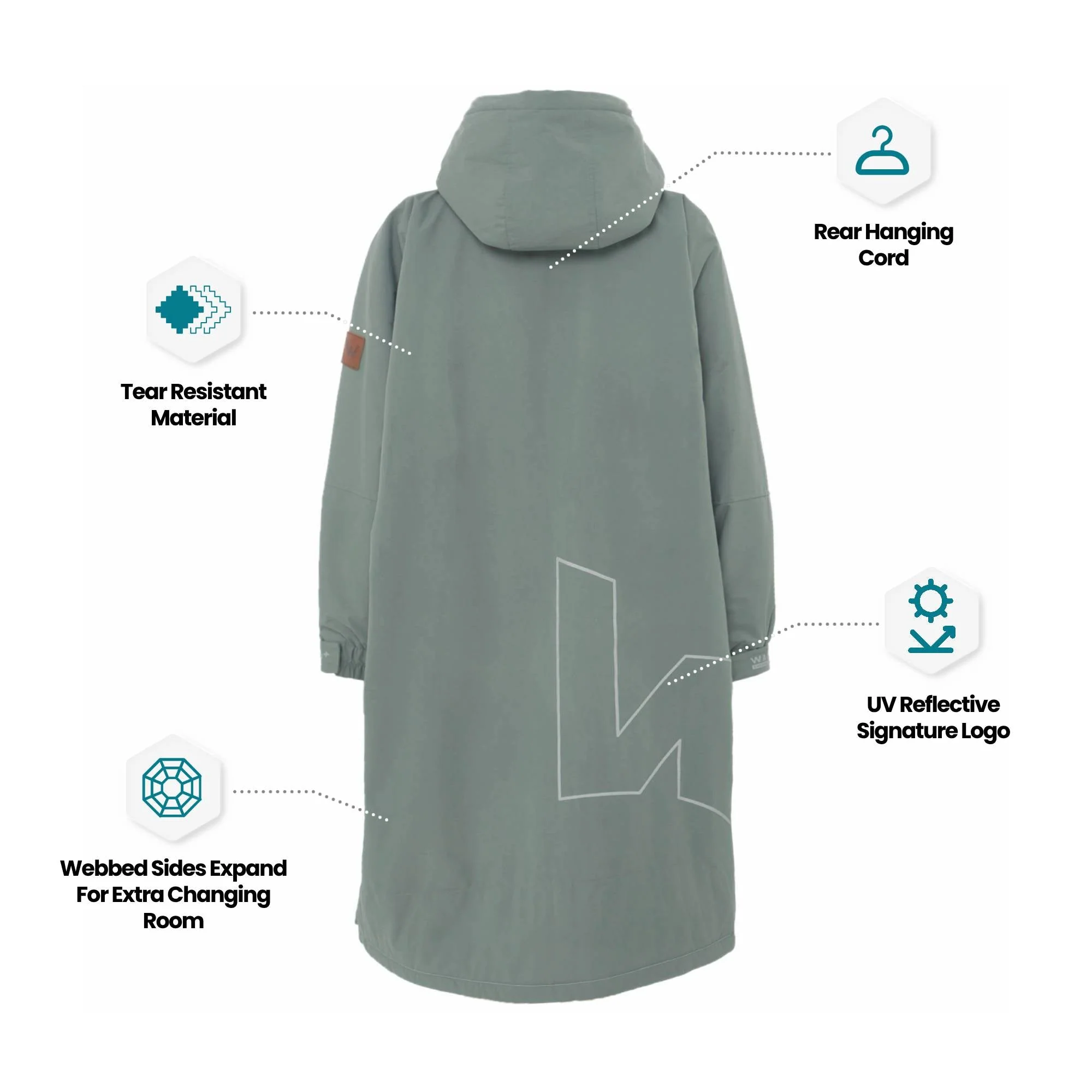Fleece-Lined Hot Tub Changing Robe | Waterproof & Windproof | Unisex - Image 11