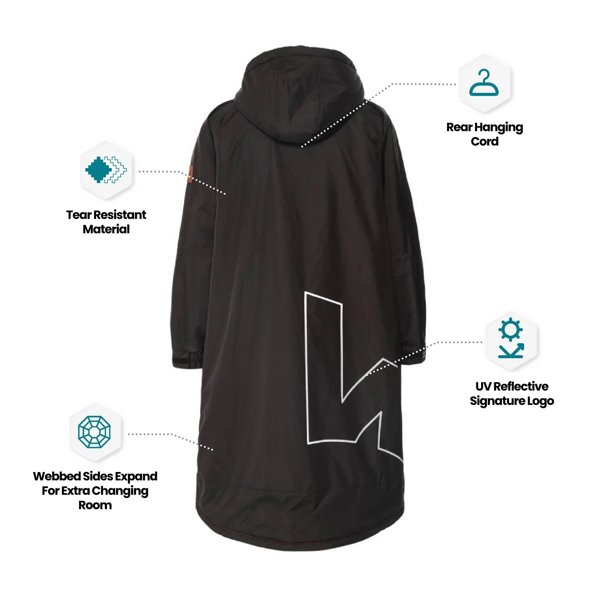 Fleece-Lined Hot Tub Changing Robe | Waterproof & Windproof | Unisex - Image 29