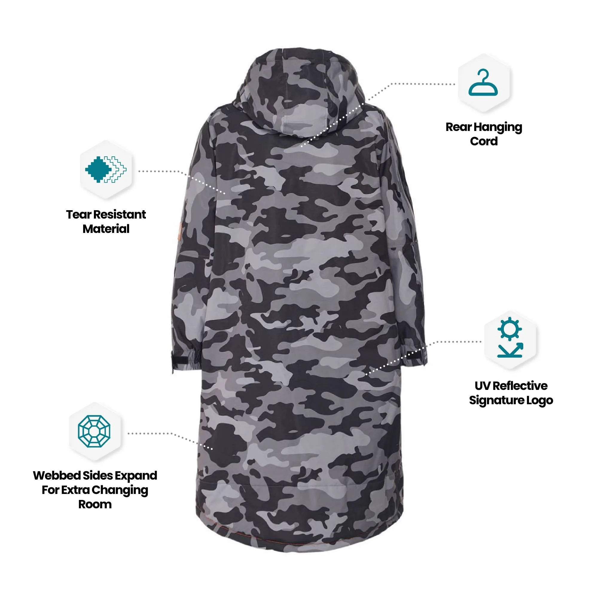 Fleece-Lined Hot Tub Changing Robe | Waterproof & Windproof | Unisex - Image 37