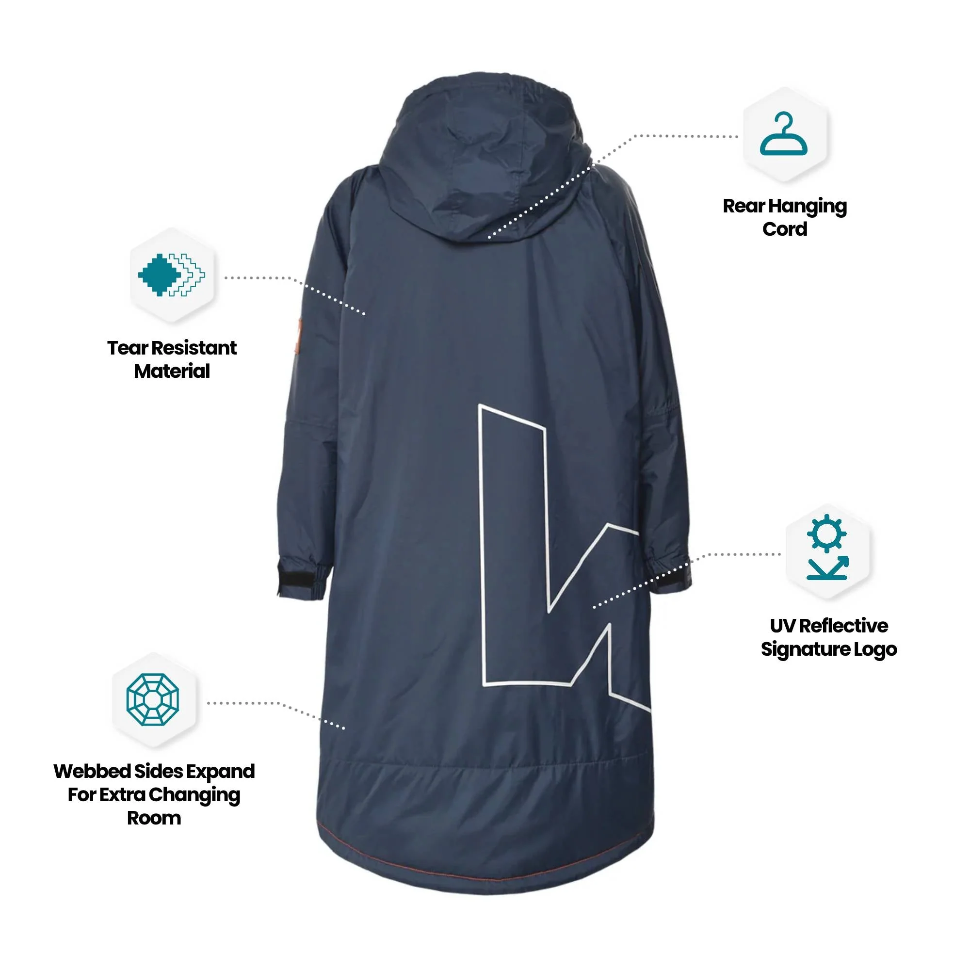 Fleece-Lined Hot Tub Changing Robe | Waterproof & Windproof | Unisex - Image 45