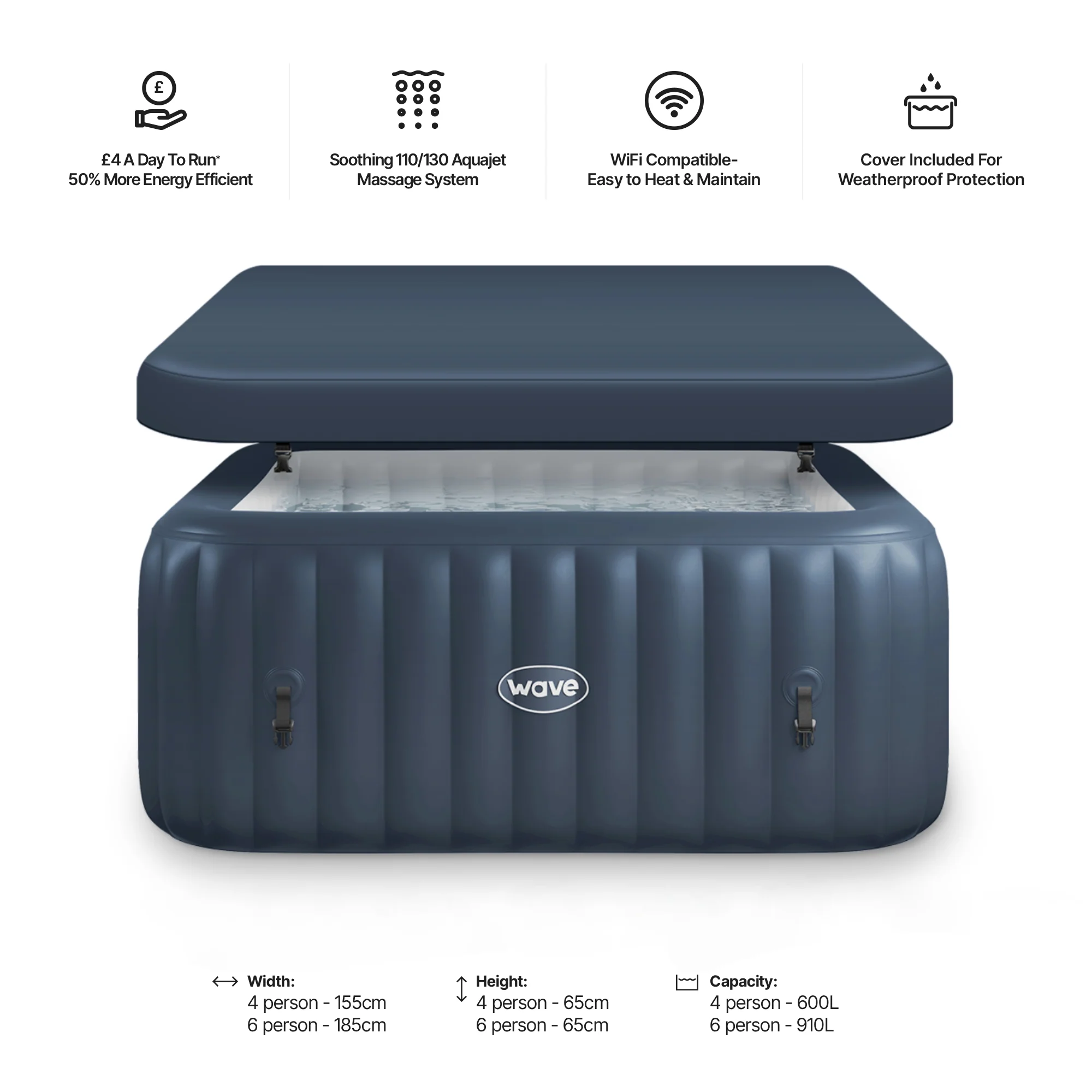 Pacific | 4/6-Person Inflatable Hot Tub | Integrated Heater | UKCA - Image 18