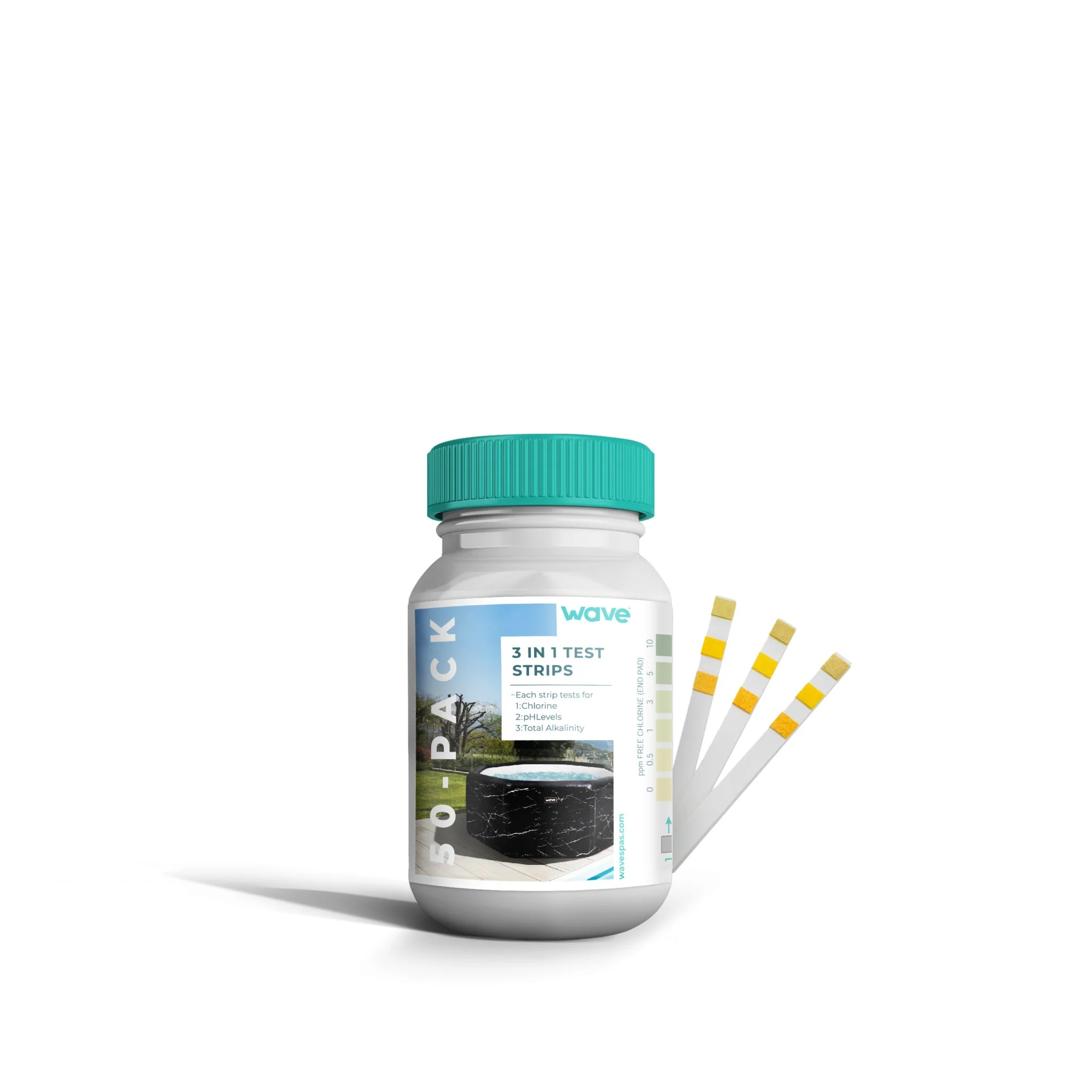 3-in-1 Test Strips | Chlorine, pH and Total Alkalinity | 50 Pack | UKCA